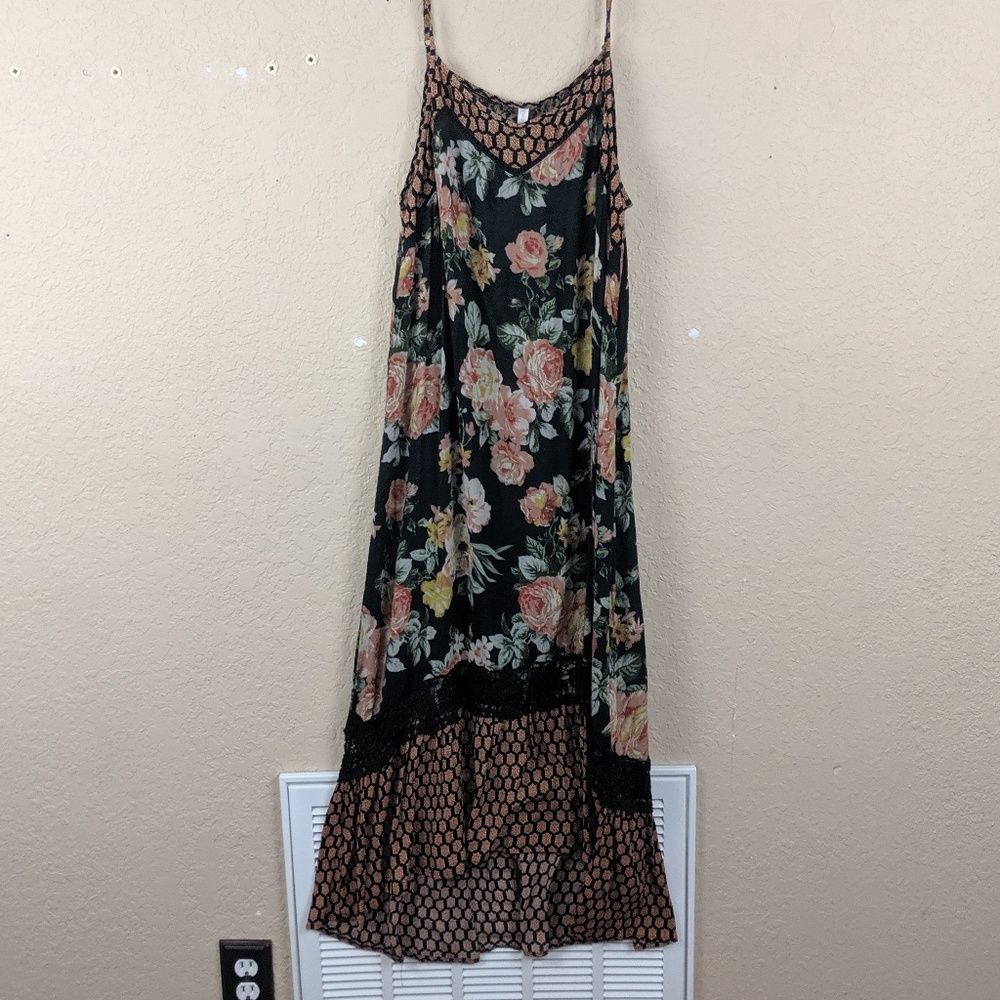 Xhilaration Midi High Low Floral Dress - Bohemian